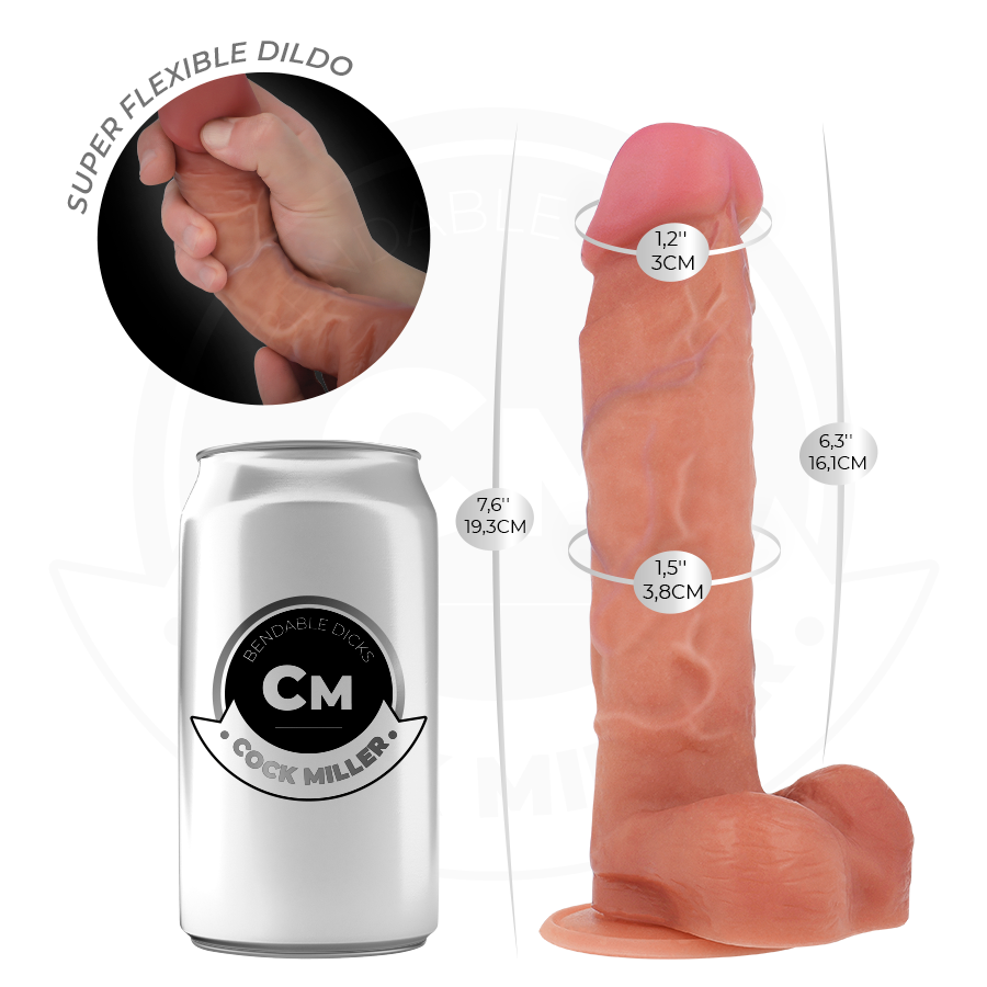 COCK MILLER - GODE ARTICULABLE HYPERRÉALISTE 19,3 CM