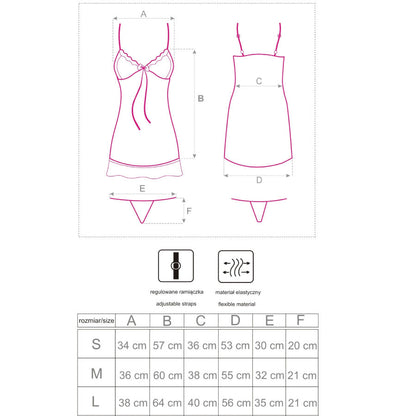 LIVCO CORSETTI FASHION - LUISE 1710 BABYDOLL + STRING NOIR XL