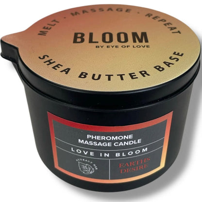 EYE OF LOVE - BLOOM BOUGIE DE MASSAGE SATIVA EARTHS DESIRE 150 ML