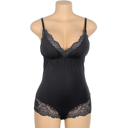 SUBBLIME - TEDDY DÉTAIL DENTELLE FLORALE NOIR L/XL