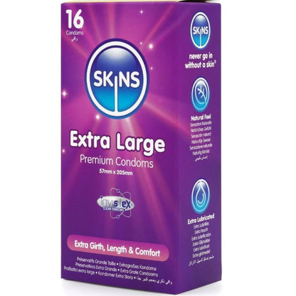 SKINS - PACK DE 16 PRÉSERVATIFS EXTRA LARGES PREMIUM
