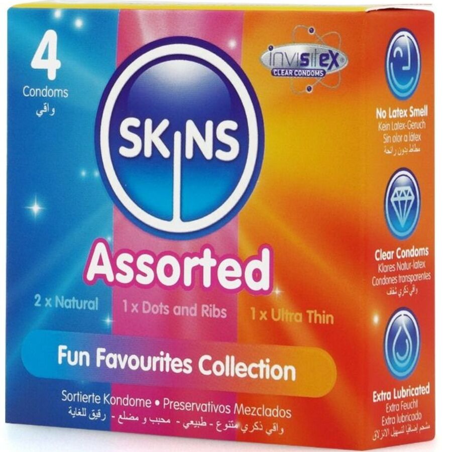 SKINS - PACK DE 4 PRÉSERVATIFS PREMIUM ASSORTIS