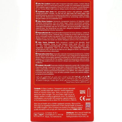 SKINS - PACK DE 16 PRÉSERVATIFS ULTRA FINS PREMIUM