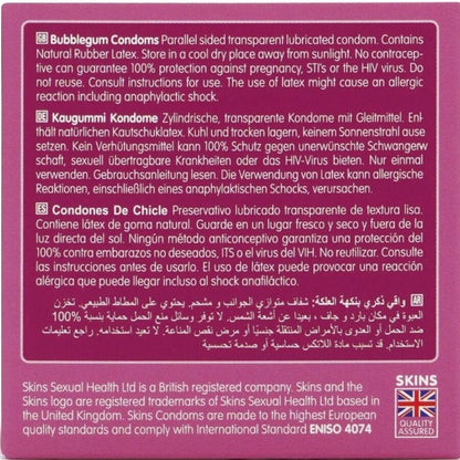 SKINS - PACK DE 4 PRÉSERVATIFS BUBBLEGUM PREMIUM