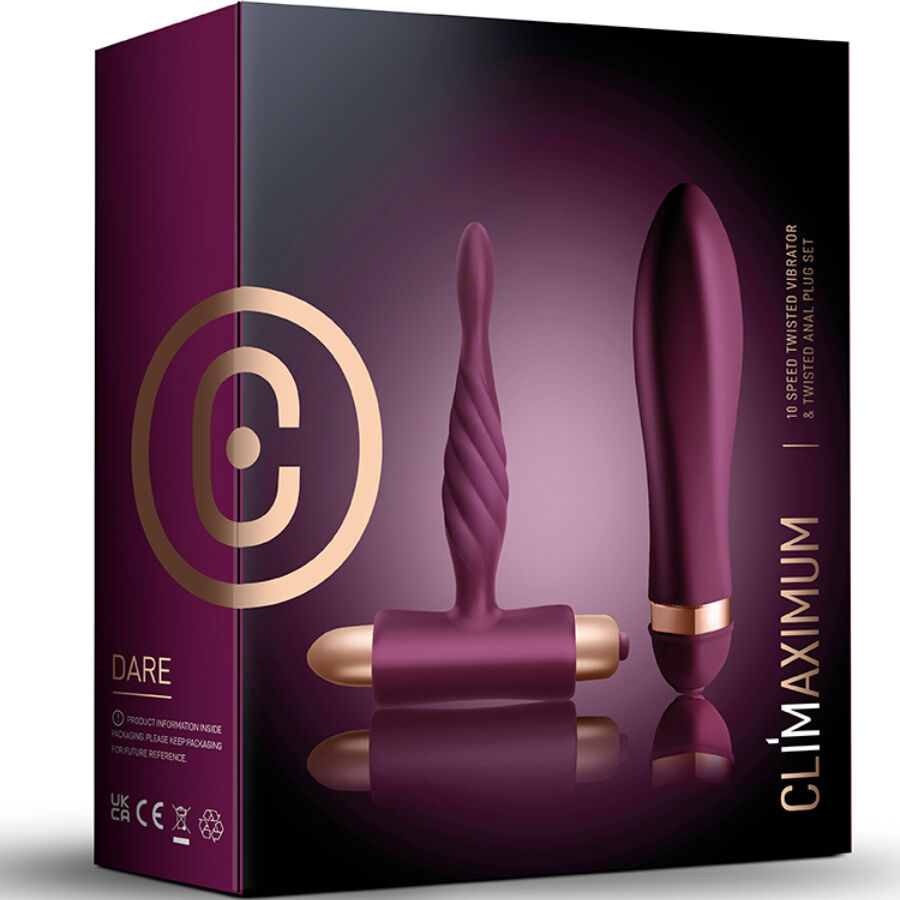 CLIMAXIMUM - DARE KIT VIBRATEUR TWISTED + PLUG ANAL DÉBUTANT