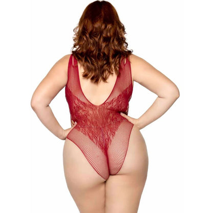 LEG AVENUE - 81641X BODY SANS COUTURE BORDEAUX TAILLE 1X/2X