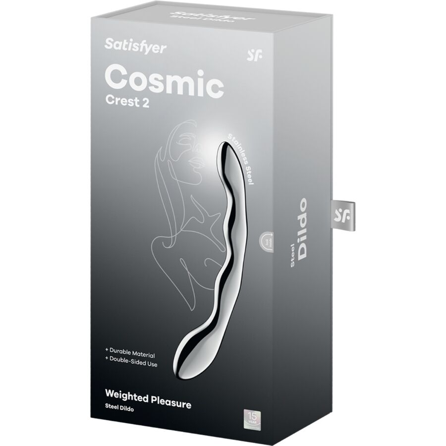 SATISFYER - COSMIC CREST 2 GODEMICHET DOUBLE EN ACIER INOXYDABLE