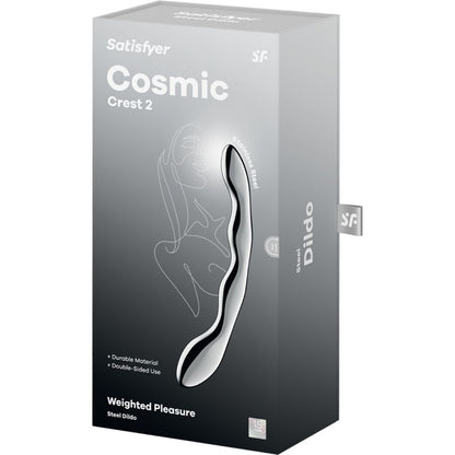 SATISFYER - COSMIC CREST 2 GODEMICHET DOUBLE EN ACIER INOXYDABLE