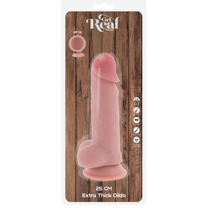 GET REAL - PÉNIS RÉALISTE DE LUXE AVEC TESTICULES EXTRA ÉPAIS DE 25 CM