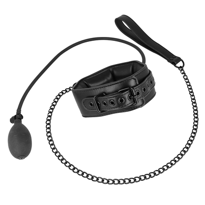 FETISH SUBMISSIVE BONDAGE - COLLIER D'ÉTRANGLEMENT GONFLABLE AVEC CHAÎNE