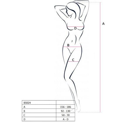 PASSION - FEMME BS024 BODYSTOCKING NOIR TAILLE UNIQUE