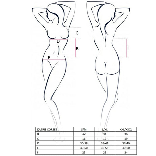 PASSION - FEMME KATRISS CORSET NOIR TAILLE L/XL