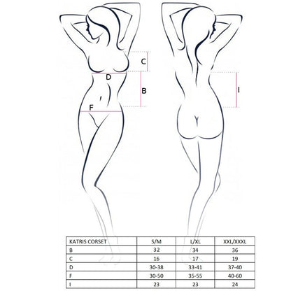 PASSION - FEMME KATRISS CORSET NOIR TAILLE L/XL